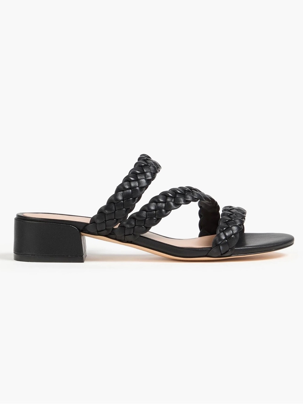 Stuart Weitzman Tuscan Sandal block heels woven strap in black size 7.5